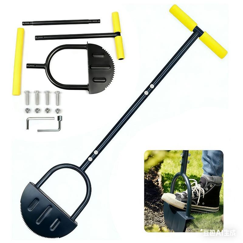 Gardening Tools: Manual Trimming Shovel, Equipped with A Half Moon Shaped Lawn Trimmer, Serrated Hand Lawn Trimmer