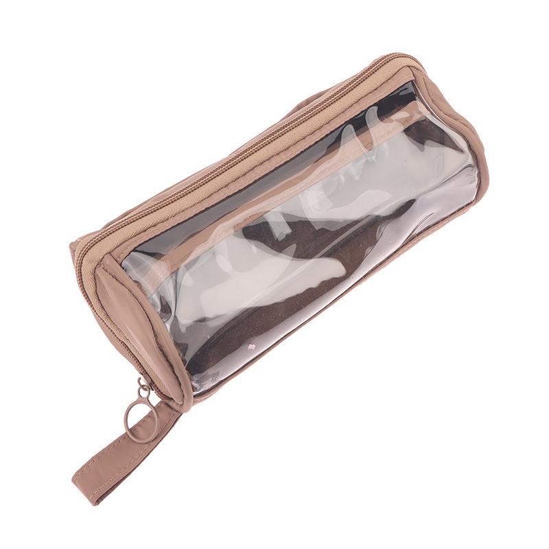 

Прозрачный пенал большой емкости, сумка для карандашей, ручная сумка для ручек, косметический подарок для офиса, школы, подростка, девочки, мальчика, мужчины, женщины, взрослого кофейный