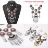 Ethnic Style Simulation Gemstone Decor Women Round Flower Necklace With Tassel For Boho Style Jewelry