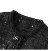 Coco Style Sequin Wool Top & Midi Skirt Set for Women