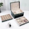 Lockable Double Layer Jewelry Box Flip Type Cosmetics Box Storage Box  Earrings Bracelet Ring