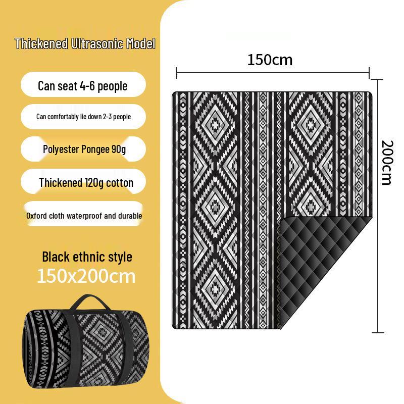 Tapis de pique-nique épaissi à ultrasons: Coussin d'extérieur résistant à l'humidité pour pelouse et camping avec piquets de sol