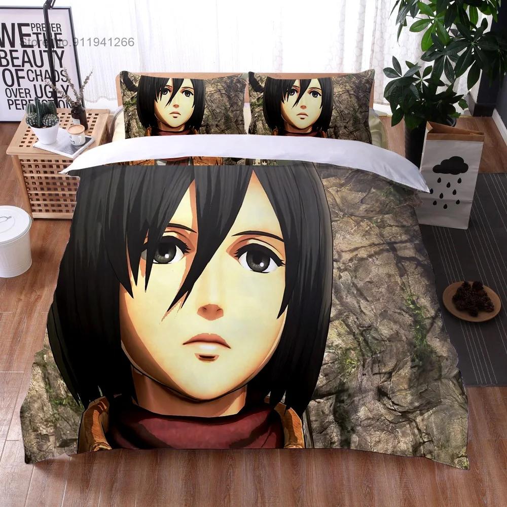2024 3D Print Anime Attack on Titan Boys Duvet Cover Pillowcase Wings of Liberty Children Bedding Set Single Full Size