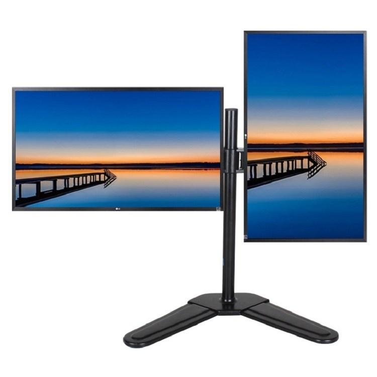 HILLPORT 10-32 Inch Dual Screen Monitor Arm Stand with Tilt & Rotate Function, Desktop Base PC Monitor Mount, Support VESA DZ18