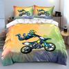 "Motorbike Stunt Artwork Set" Soft Skin-Friendly Bedding Set Includes 1 Duvet Cover And 2 Pillowcase, Gift