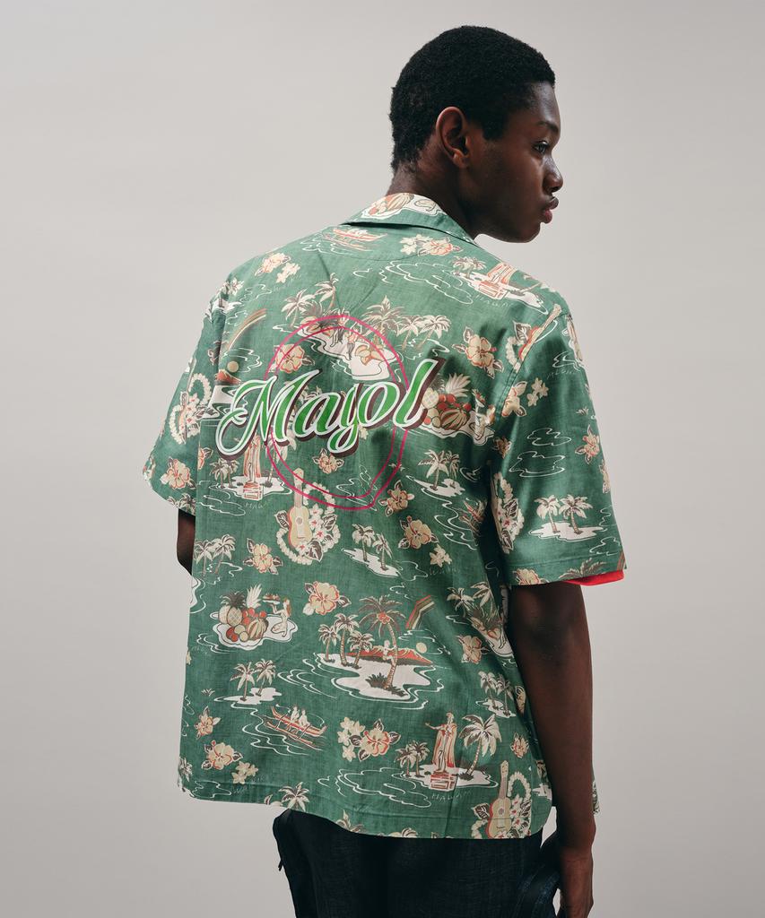 MAYOL Aloha Graphic Short Sleeve Shirt_Olive Green