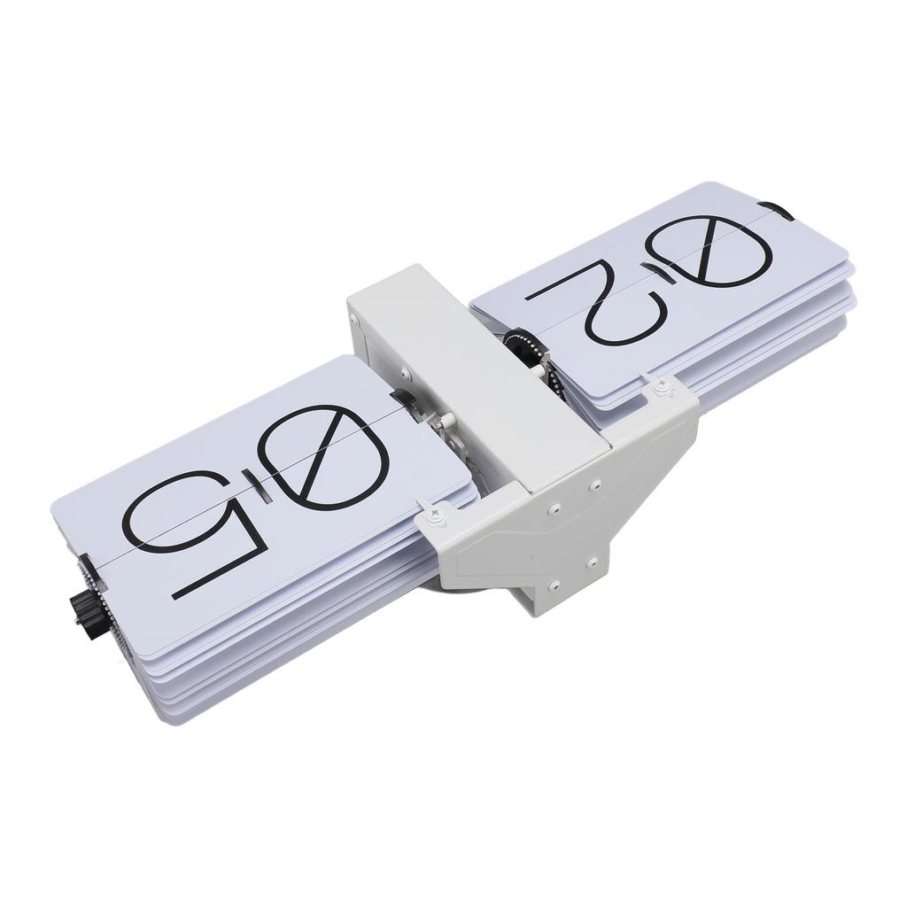 Big Flip Clock Smooth Surface Easy To Read Knob Adjustment Automatic Flip Clock for Bedroom Living Room 24Hour White PT