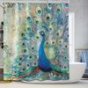 Elegant Peacock Design Waterproof Shower Curtain – Perfect For Adding A Touch Of Nature'S Beauty And Luxury To Your Bathroom