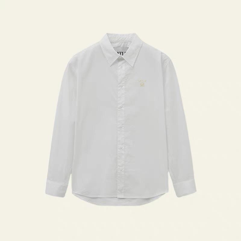 Nanyou Unisex Blue MM Letter Embroidery Long-Sleeve Shirt