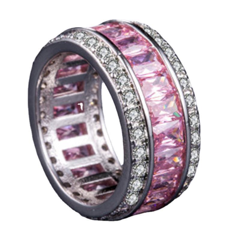 Electroplated Zircon Ring, Colorful Ring, Popular Hand Jewelry.