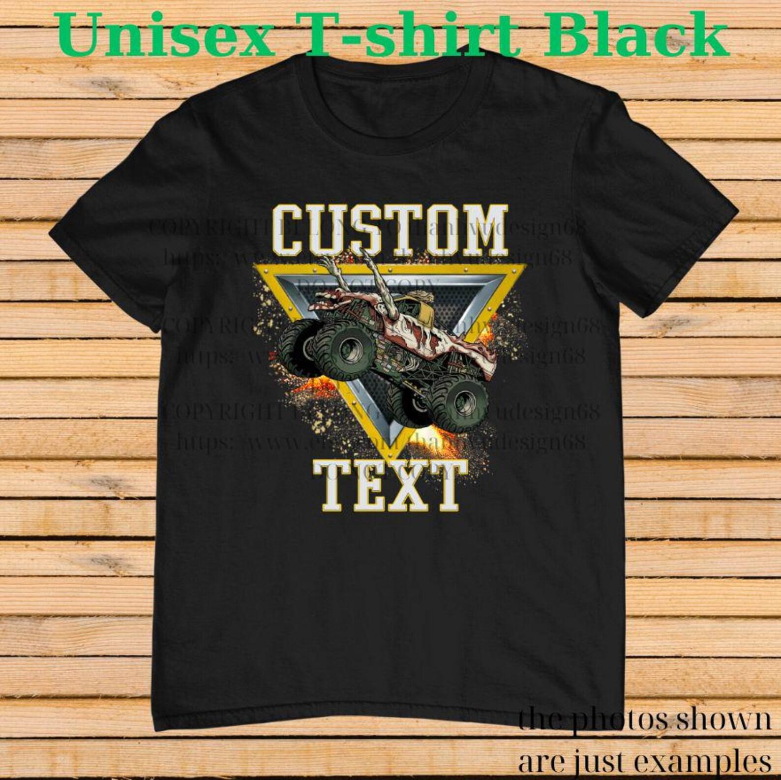 Retro Monster Truck Shirt – Custom Text Tee, Personalized Monster Jam Birthday Gift for Kids & Adults, Customizable Truck Design #11 110