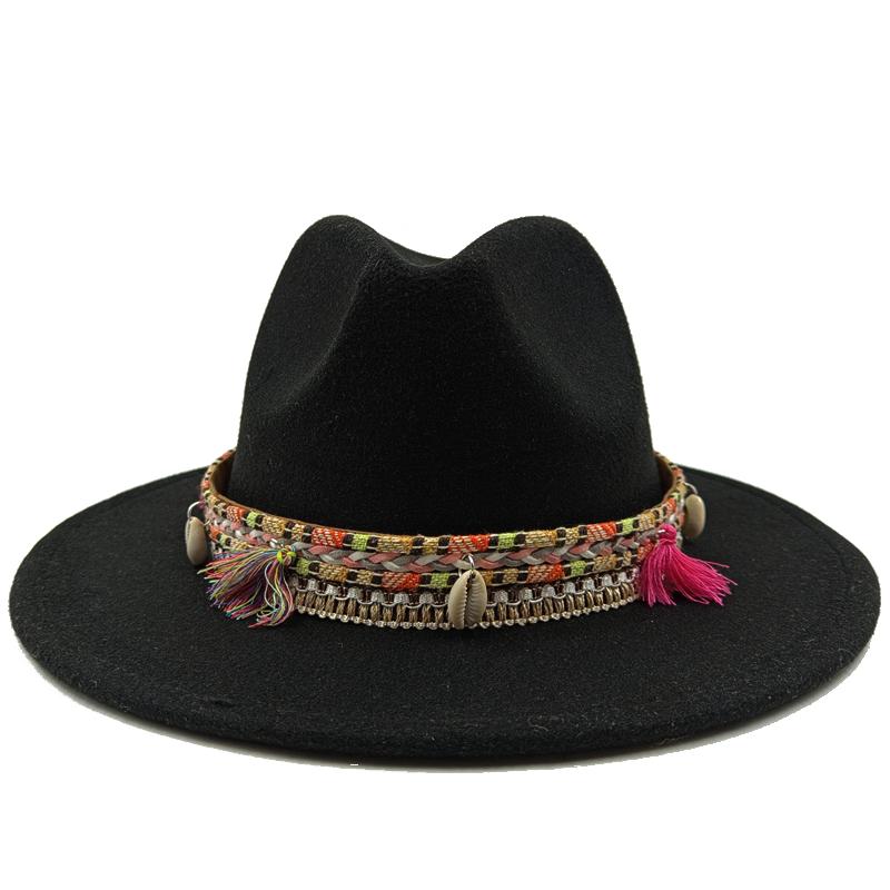 Fedora New 2023 Latest Monochrome Hat Gradient Fashion Blue Jazz Hat Fedora Double Sided Winter Hat