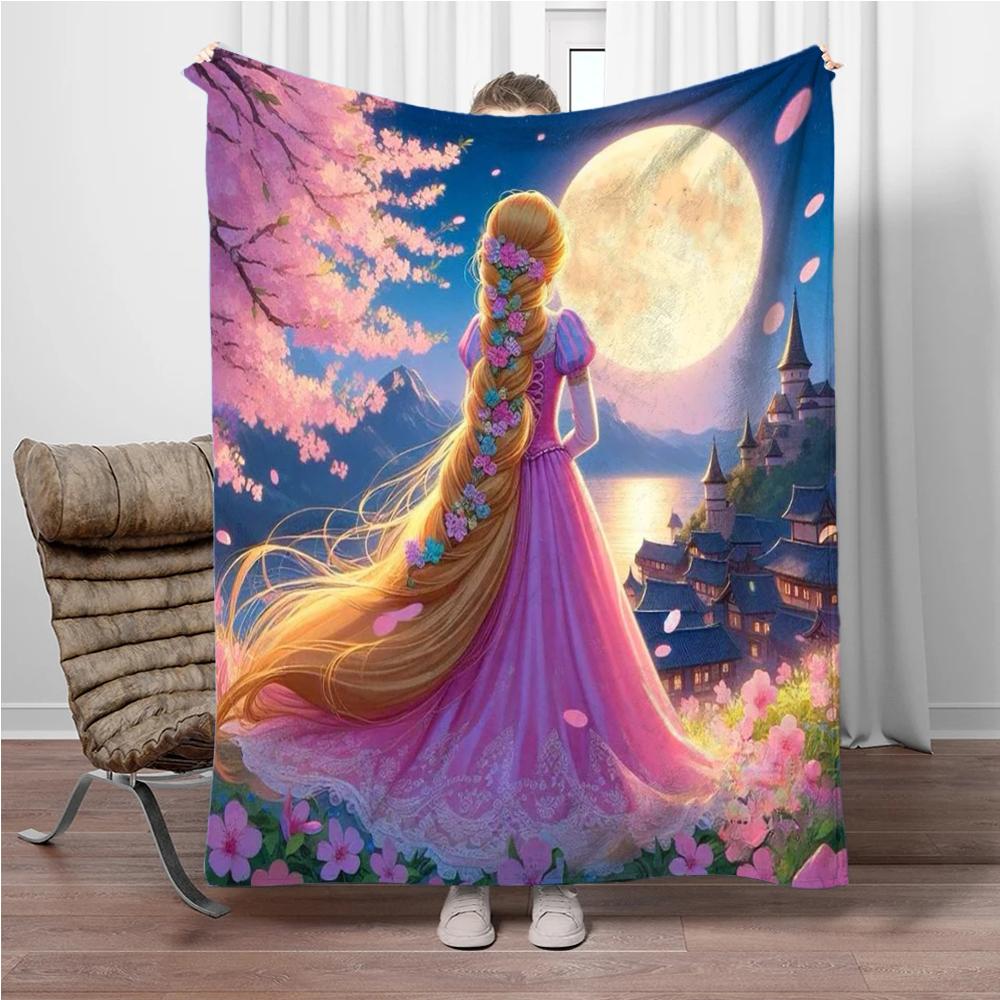 Kreslená Rapunzel Flanelová deka Dětská teplá měkká deka na pohovku postel Krycí deka Vhodná k narozeninám Suvenýry Dárky