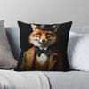 Dapper Fox Portret Vierkant Kussensloop Polyester Linnen Fluweel Patroon Rits Decor Bed Kussenhoes