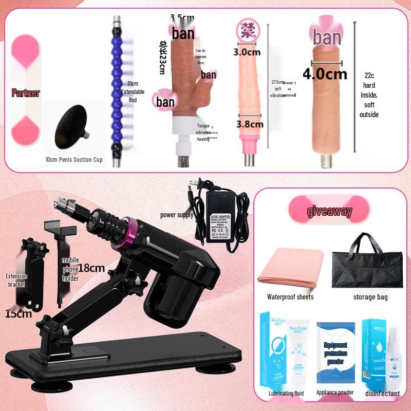 Compact Automatic Telescopic Pile Driver for All Genders - Realistic Three-Hole Phallus SM Device
