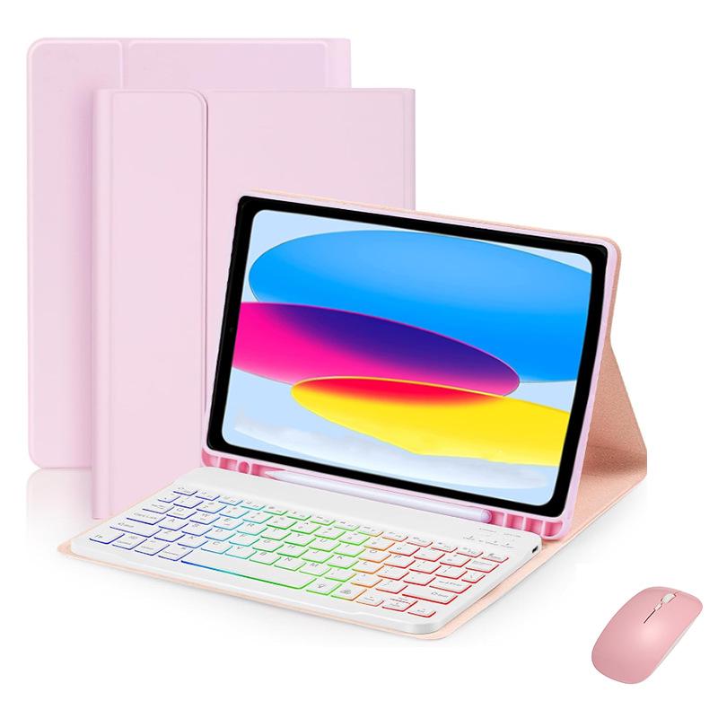 Colorful Backlit Keyboard Case for iPad 11th Gen - A16 Detachable Keyboard with Pen Holder