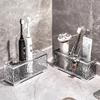 Light Luxury Trendy Shelf Glacier Pattern Toothbrush Electric Toothbrush Holder No Punching Toothpaste Storage Rack