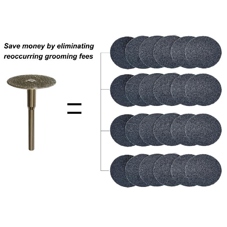 Pet Nail Grooming Sanding Discs for Dremel 7760-PGK - Perfect Match with AT02-PGK and AT01-PGK Nail Guard Attachment 6pcs