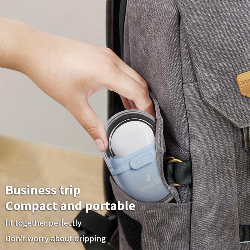 Travel Portable Soap Box With Lid Sealed And Drainable Soap Case Storage Dish Bathroom Drain Tray For Camping Outdoor Container