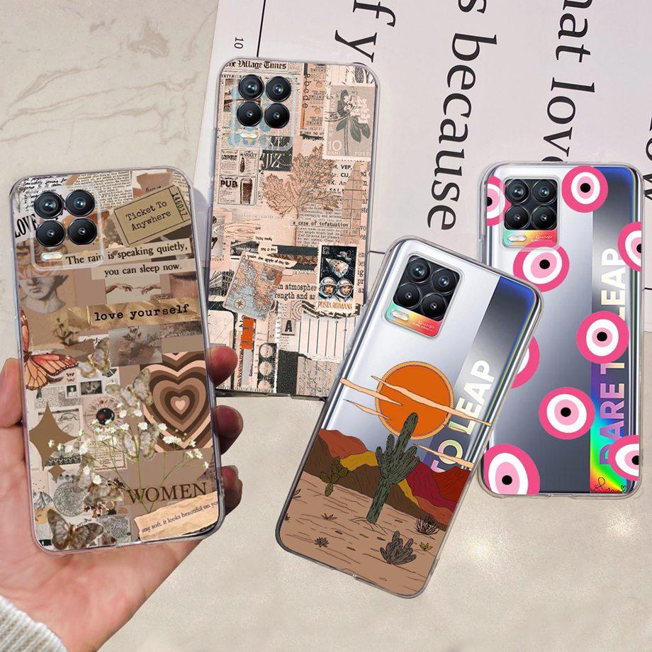 For Realme 8 Case Flower Fashion Cat Cute Cover Coques For Realme 8 Pro Phone Cases Cover Realme8 5G Realme 8i Fundas Soft Capa