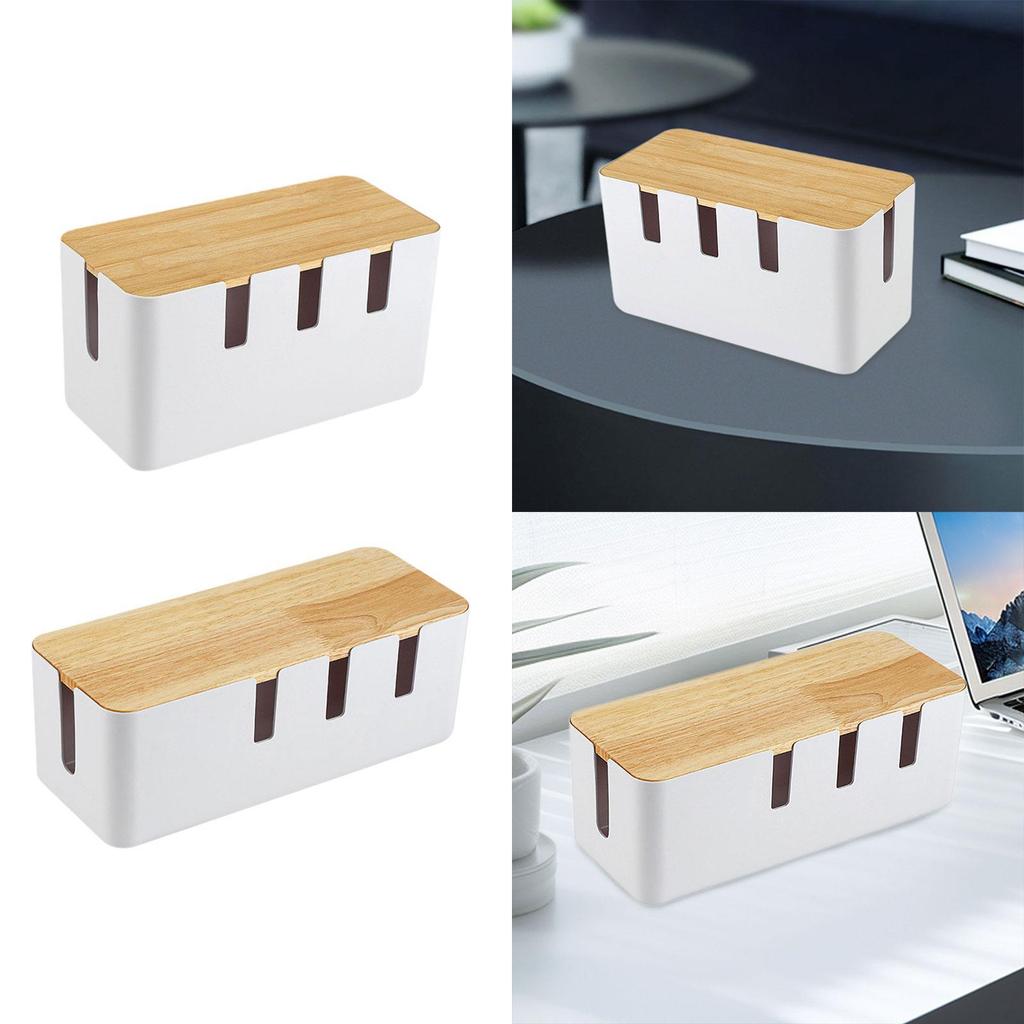 Cable Tidy Box Dustproof Protector Storage Rack Management Case for Home Tabletop Bedroom Loose Wires Management Messy Cables