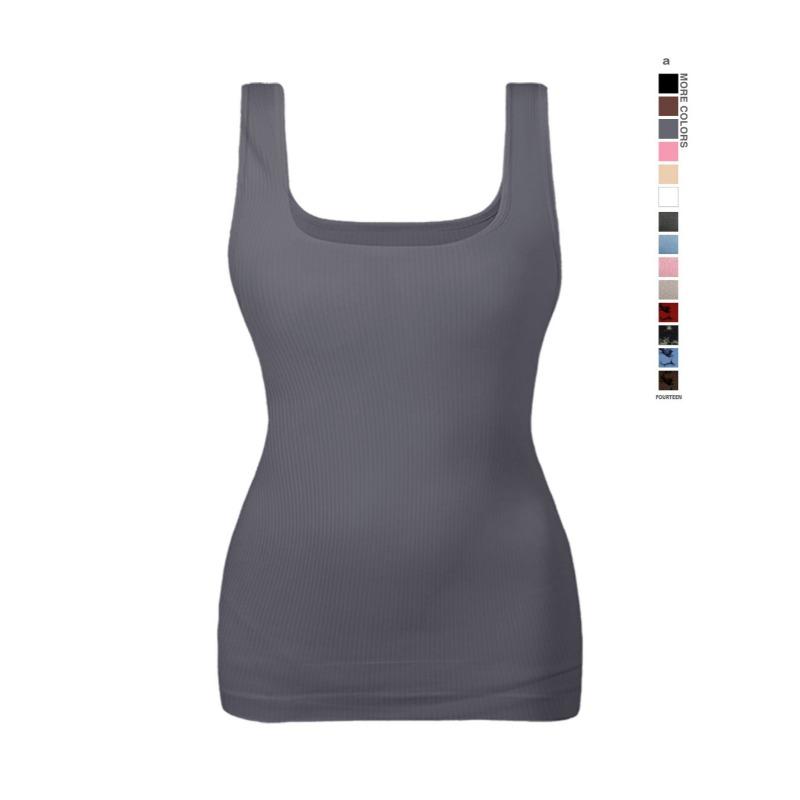 Women Washed Tie Dye Solid Color Slimming Body Shaping Tank Top