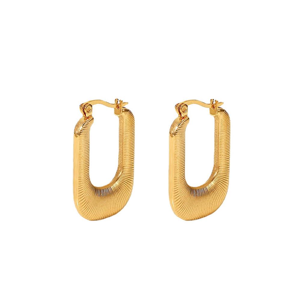18K Gold U-Shaped Titanium Steel Earrings for Women - Inspired by European and American Internet Celebrity Bloggers