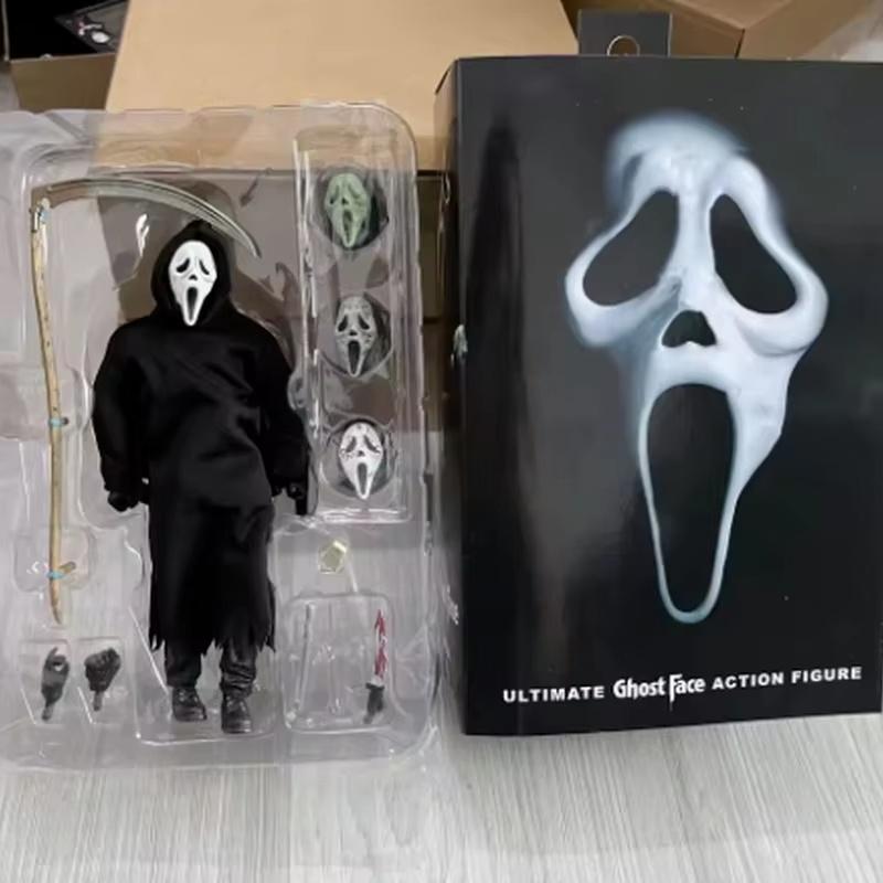 1/10 Scream Ko Ghost Face Killer Articulated Action Figure Model Toy Statue Desktop Ornament Horror Movie Series Halloween Gifts