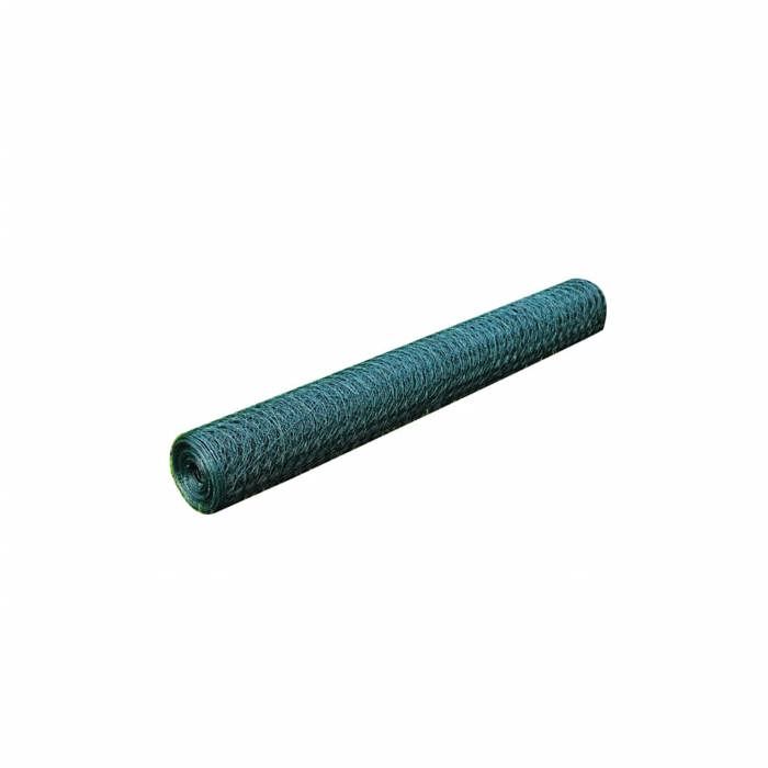 VidaXL Chicken Wire with PVC Coating 25x0.5 M Green, Fence, Barrier,, Fences, Barriers 140404