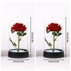 Eternal Rose in Glass Dome Desk Accessorie Artificial Flower Glow LED Roses Flores Eternas Birthday Christmas Gifts Room Decor