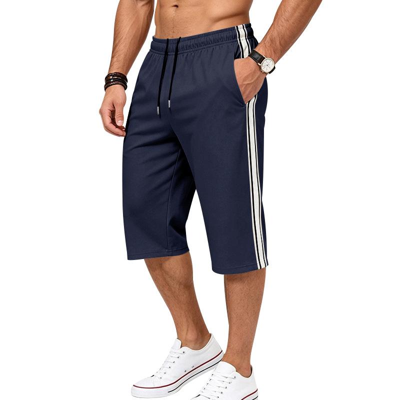 Pantaloncini Sportivi Estivi da Uomo in Maglia Traspirante con Elastico a Rete Sette Quarti Larghi da Spiaggia Uomo