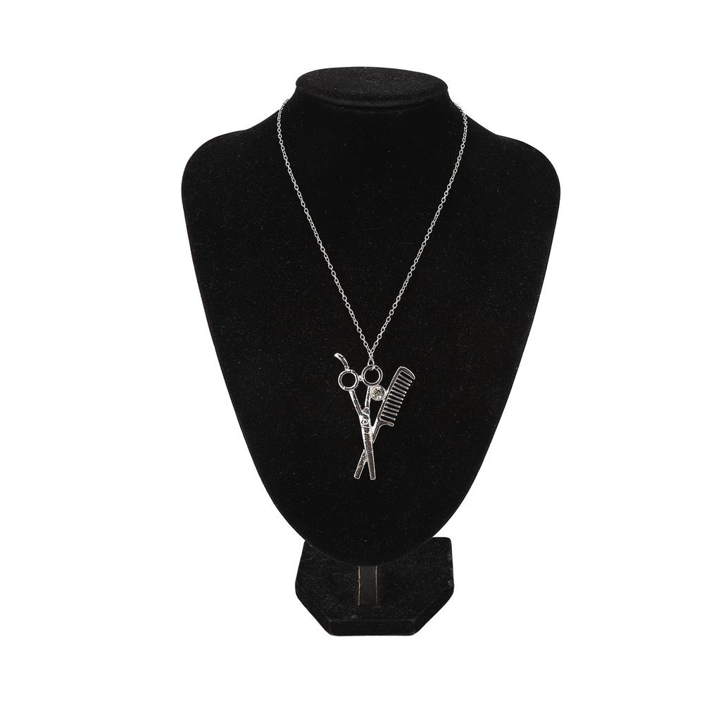 Sax Kam Hänge Halsband Legering Sax Kam Prydnader Utsökt Hår Stylist Hänge