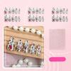 30Pcs Almond Shape Press On Nails Medium Fake Nails with Cat's Eye Cherry Leopard Print Designs Acrylic Glue On False Nails Artificial Nail Press Ons