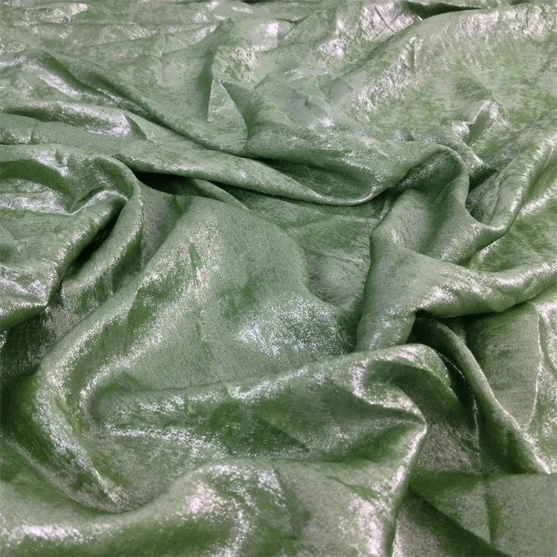 Wide 150cm Shiny Hot Stamping Stretch Luster Fabric For Diy Sewing Wedding Dress Hanfu Upholstery Sofa Curtain Background Cloth