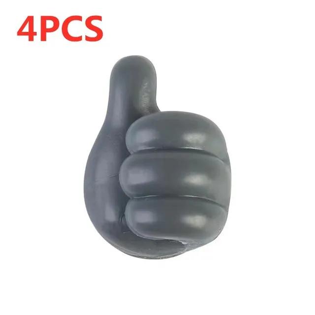4/10 Stück selbstklebende Daumen-Wandhaken aus Silikon, multifunktionaler selbstklebender Kabel-Organizer-Clip, Schlüsselhaken, Wandaufhänger, Aufbewahrungshaken