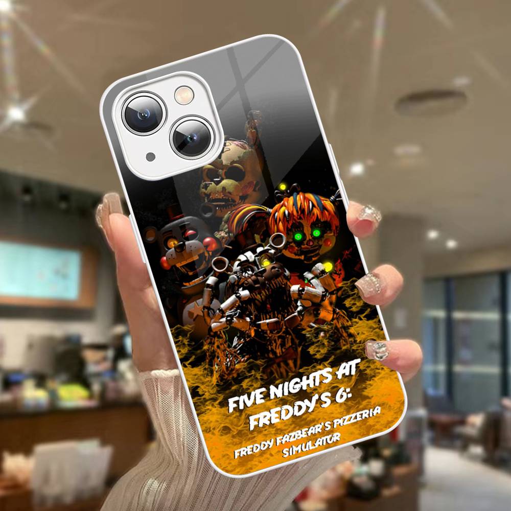 F-FNAF Five-nights-At-Freddys For iPhone 14 13 12 Mini 11 Pro XS Max X XR 14 Plus Tempered Glass Cover