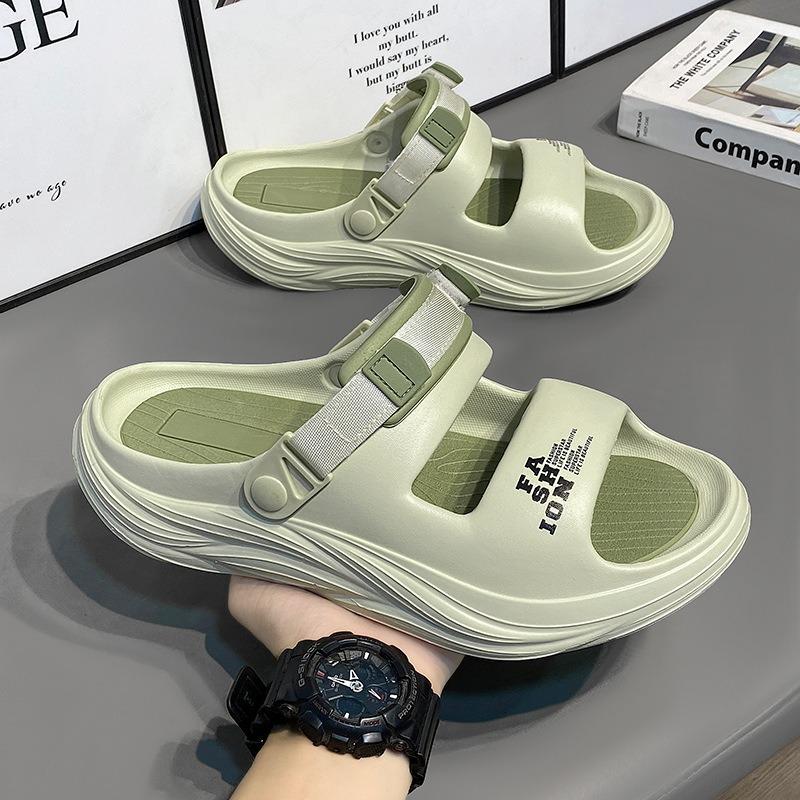 

Summer slippers men s outdoor wear sports beach shoes couple s new non-slip one-word drag driving casual men s sandals 44-45