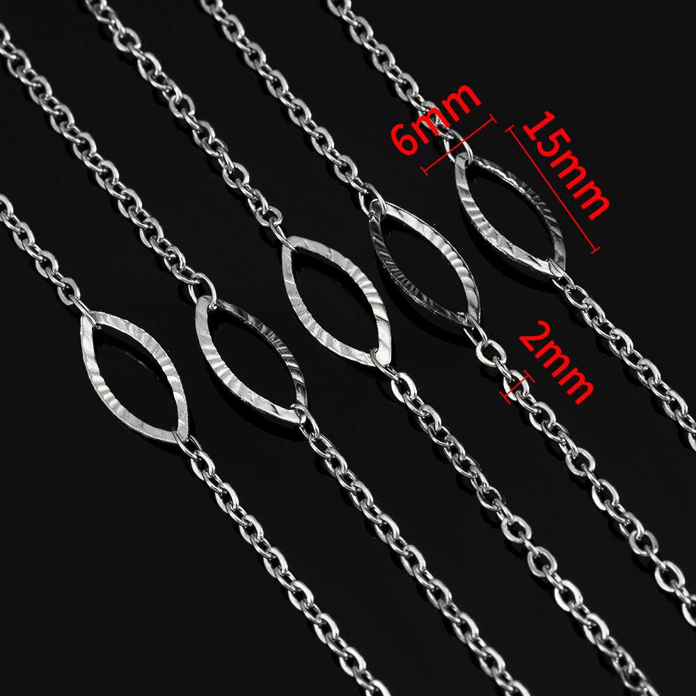 No Fade 2Meters 1Meter Stainless Steels Embossed Eye Chains Jewelry Making DIY Fashion Necklace Bracelet Accessories Ball Chain