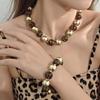 Retro Leopard Print Beaded Sweater Chain Light Luxury Maillard Exaggerated Punk Style Personalized Jewelry