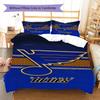 St. Louis Blues Muster Bettwäsche-Set Bettbezug Kissenbezug Heimdekoration Geschenk (1 Bettbezug + 2 Kissenbezüge, ohne Füllung)