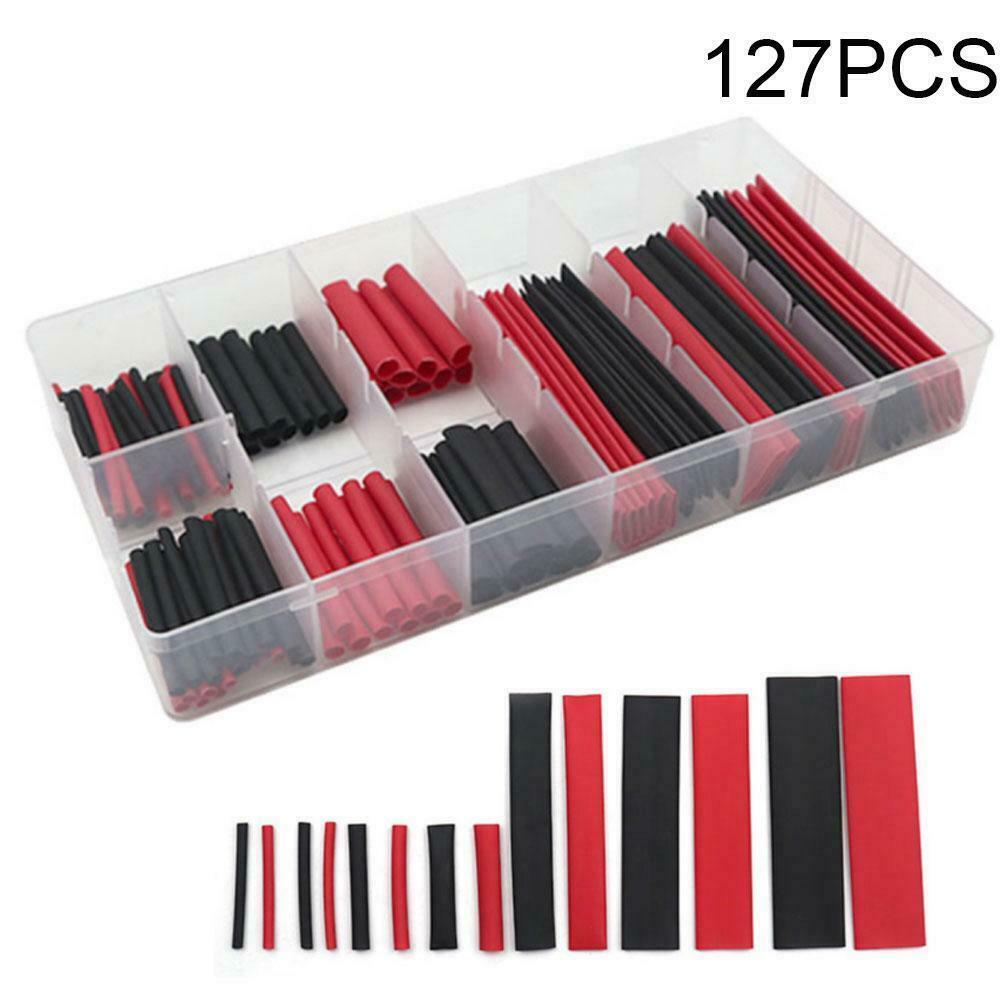 127pc Assorted Heat Shrink Cable Wire Tubing Tube Sleeve Kit Car