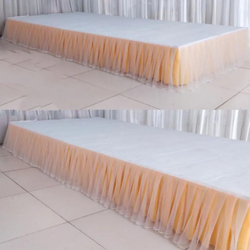 30x300cm Tutu Table Skirt Wedding Backdrop Curtains for Table Clothes Table Cover Wedding Stage Skirting for Event Party