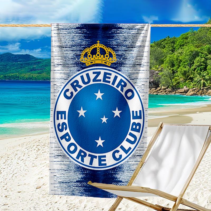 Cru-zeiro Esporte Club Crest Printed Beach Towel, Super Soft Microfiber, Perfect Gift Birthday, for Pool, Beach, Travel, for Family and Friends