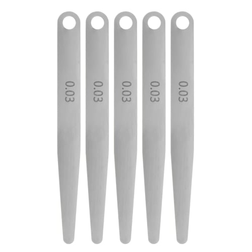 uxcell Gap Gauges, 0.03 mm Thickness Gauge, 65MN Steel, Metric Distance Measuring Tool, Single Blade, 5 Pieces