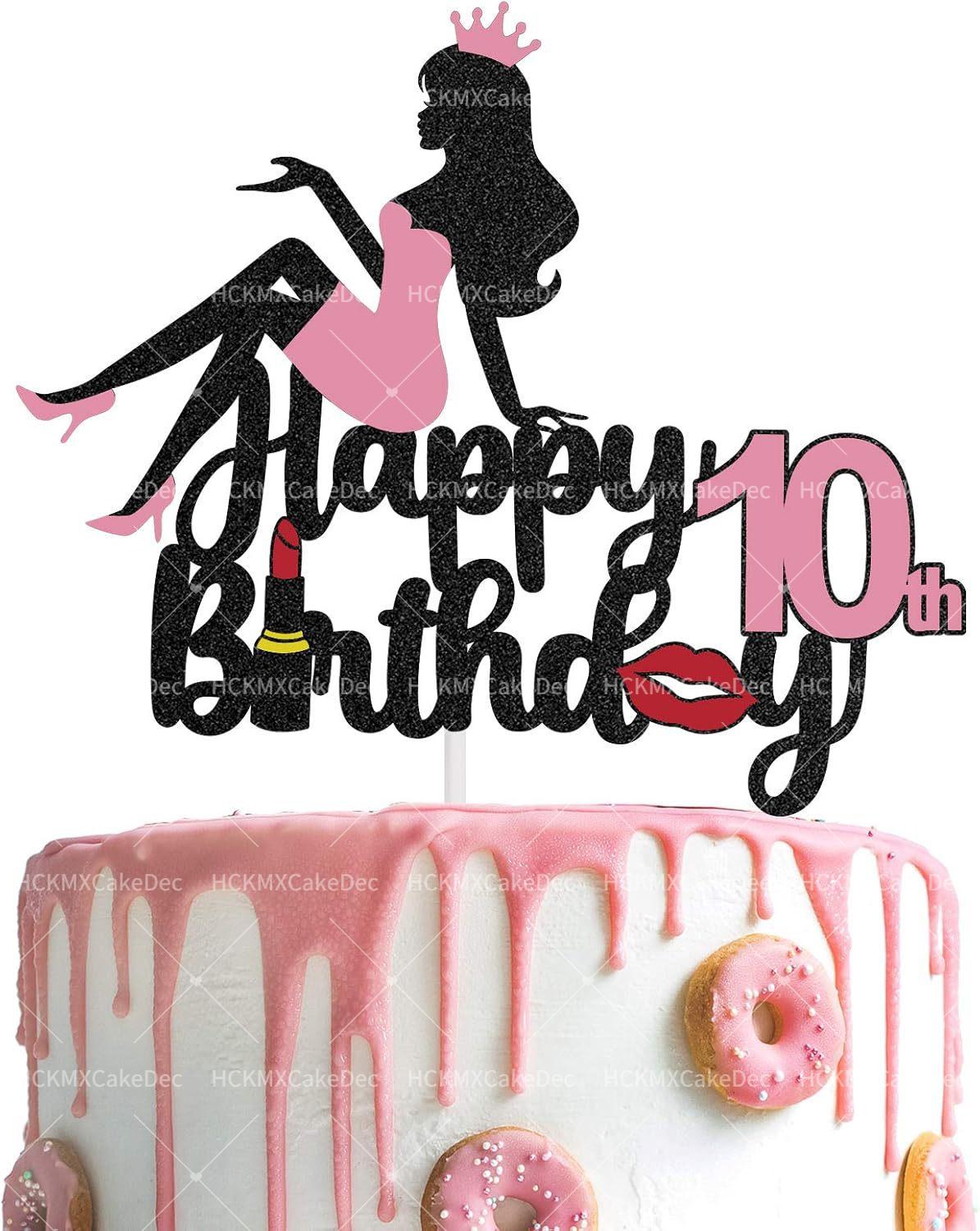 

3PCS Red Lips Happy Birthday 16/18/30/40th Cake Topper for Women s Single Birthday Theme Party Cake Decoration Supplies 3PCS