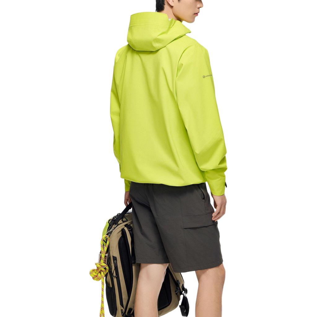 Anta Water Shell LT Windbreaker Series Solid Color Logo Zipper Hooded Sports Windbreaker Unisex Windbreaker Yellow 952417605-2