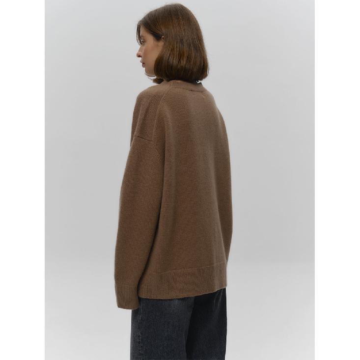 Women'S O-Neck Oversized Sweater Autumn Winter Thick Warm Loose Simple Solid Color Knitted Pullover Casual Jumper Top