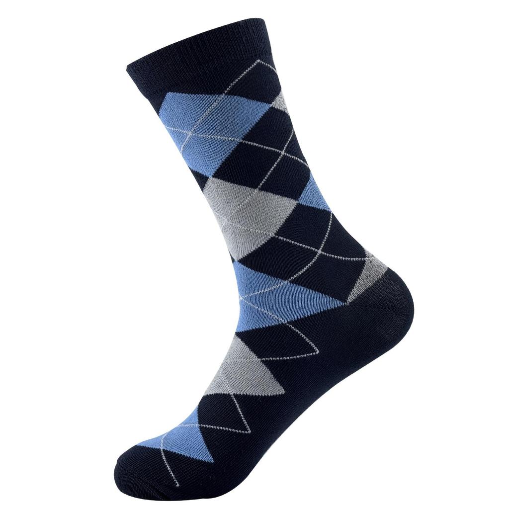 Men's European and American Striped Business Socks - Autumn New Mid-Calf, Plus Size, Versatile.