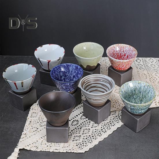 Tazza da caffè a imbuto in ceramica grezza da 200 ml con base Resistente al calore fatta a mano in stile giapponese Latte Cappuccino Tè Espresso Tazza affusolata Regalo di compleanno