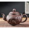 Large Capacity Yixing Purple Clay Tea Pot Hand-carved and Painted Lotus Teapot Household Tea Infuser Retro Tea Set 1000ml